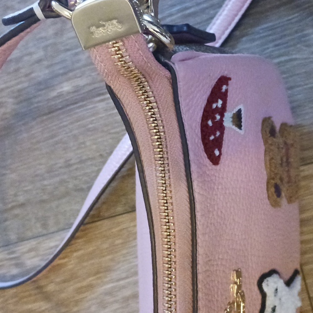 Coach Teri Candy Pink Leather with Creature Patches Crossbody Bag - Picture 13 of 14